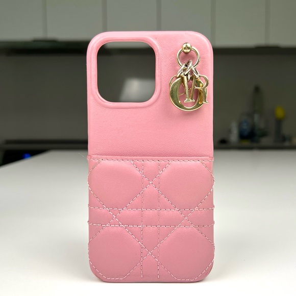 Dior Rose Pink Cannage Leather Lady Dior iPhone Case - Picture 1 of 8